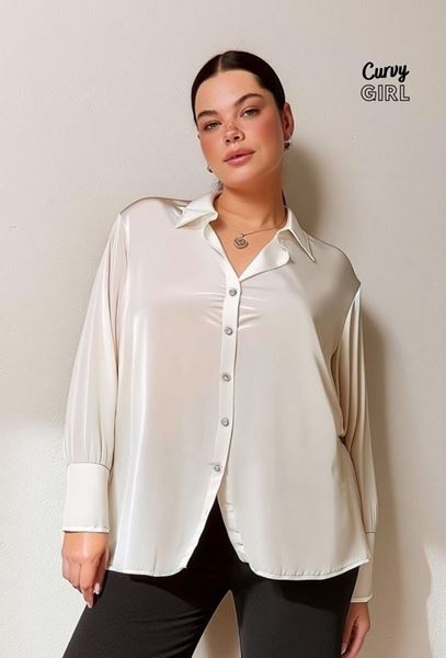 Immagine di CURVY GIRL ELEGANT SATIN BLOUSE
